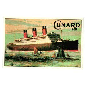 Cunard Line Berengaria Marine Art Cruise Postcard 1990 Ships Maritime 2 of 23